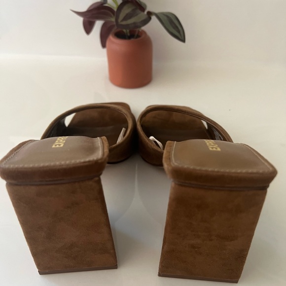 Suede Wide Block Heel Sandals - Picture 4 of 7